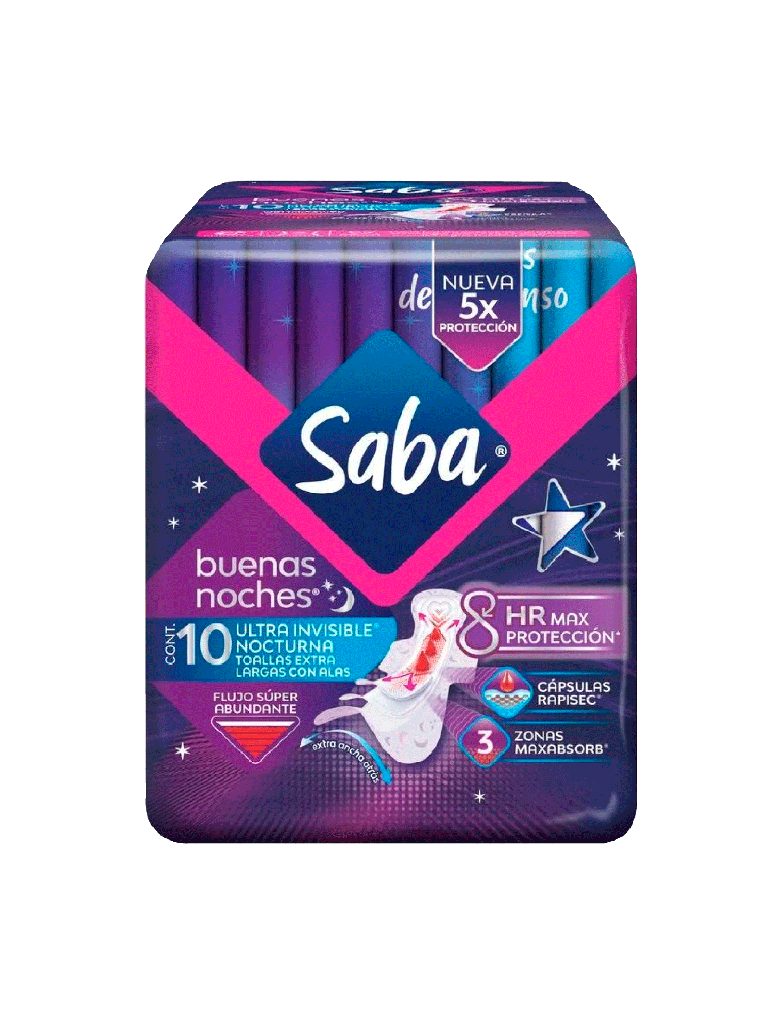 Toallas Higiénicas Buenas Noches Ultra SABA 12 x 10 Uni