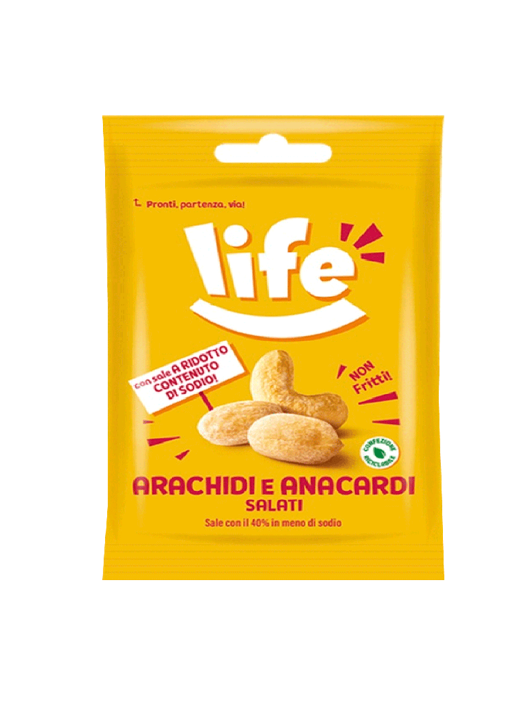 Mixto Cacahuetes y Anacardos Salados LIFE 15 x 40 g
